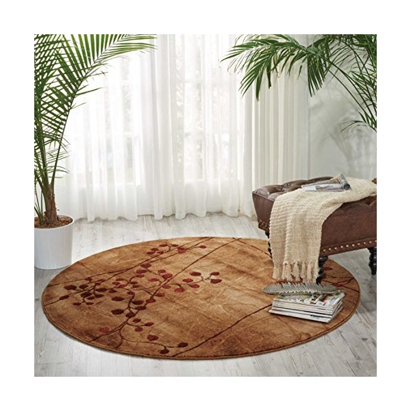 Nourison Somerset Flame Round Area Rug, 3'6"x, LATTE