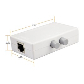 iKKEGOL Mini 2-Port RJ45 Network Key-Press Switch Splitter Selector Box 100M 2-in 1-Out or 1-in 2-Out