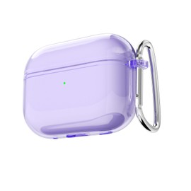 LoeoeL for Airpods Pro 2 Case Clear, Transparent Silicone Cute Girly Airpods Pro 2nd 1st Generation Case with Keychain, Hard Shell Plastic Airpods Cover Accessories for Women Girl, Purple Lavender