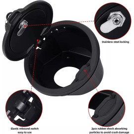 RITESS Fuel Filler Door Locking Gas Tank Cap Cover for 2018-2022 Jeep Wrangler JL