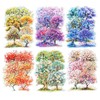 AuriicLeaf Flower Tree Scrapbook Stickers Set, 60PCS Holographic Ephemera for