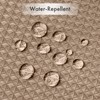 AmazerBath Taupe Shower Curtain Waffle Textured, Fabric Shower Curtain Tan