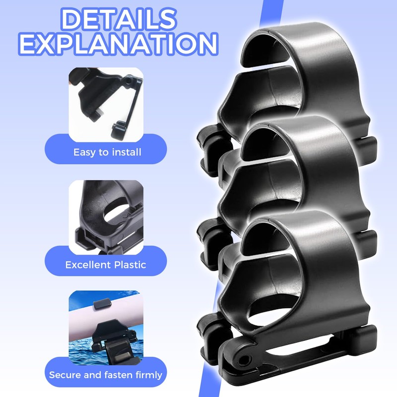 SIXDAWANJIA 3 Pack Snorkel Keeper Clip, 25mm Universal Snorkel Holder