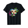 Smiling Pitbull in White - Day of the Dead Sugar