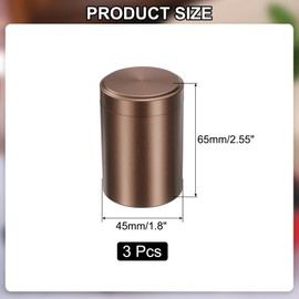 uxcell 3pcs Portable Storage Jar, Multipurpose Airtight Container Bottle Mini Smell Proof Metal Round Tins with Lid for Spices Coffee Tea Candy, Red