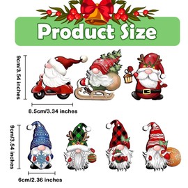 KASESSS Pack of 12 Wooden Pendants Christmas, Santa Claus Gnomes, Christmas Tree Decoration, Wooden Ornaments, Hanging, Christmas Tree Decorations for Christmas Party Decoration