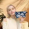 MoCaliduccious White Flower Print Cosmetic Bag Floral Gift for Birthdays