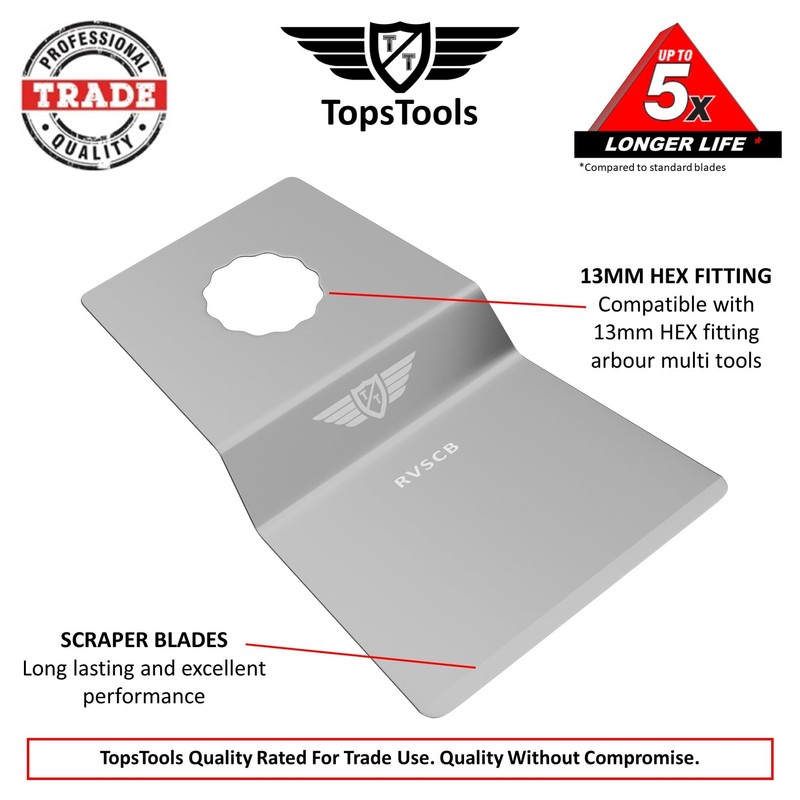 3 x TopsTools Stainless Steel RVSCB_3 13mm HEX Fitting Rigid
