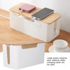 Cable Box Small Cable Management Box with A Wooden Lid