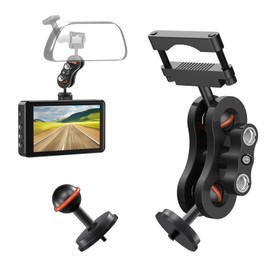 Dash Cam Mount, 1/4 "1/8" Threaded Camera Bracket, Aluminum Rearview Mirror Driving Recorder Mounting Base, Suitable for OldShark Apexcam Chortau ORSKEY Jeemak Ricoh GoPro NIUTA Dash Cam