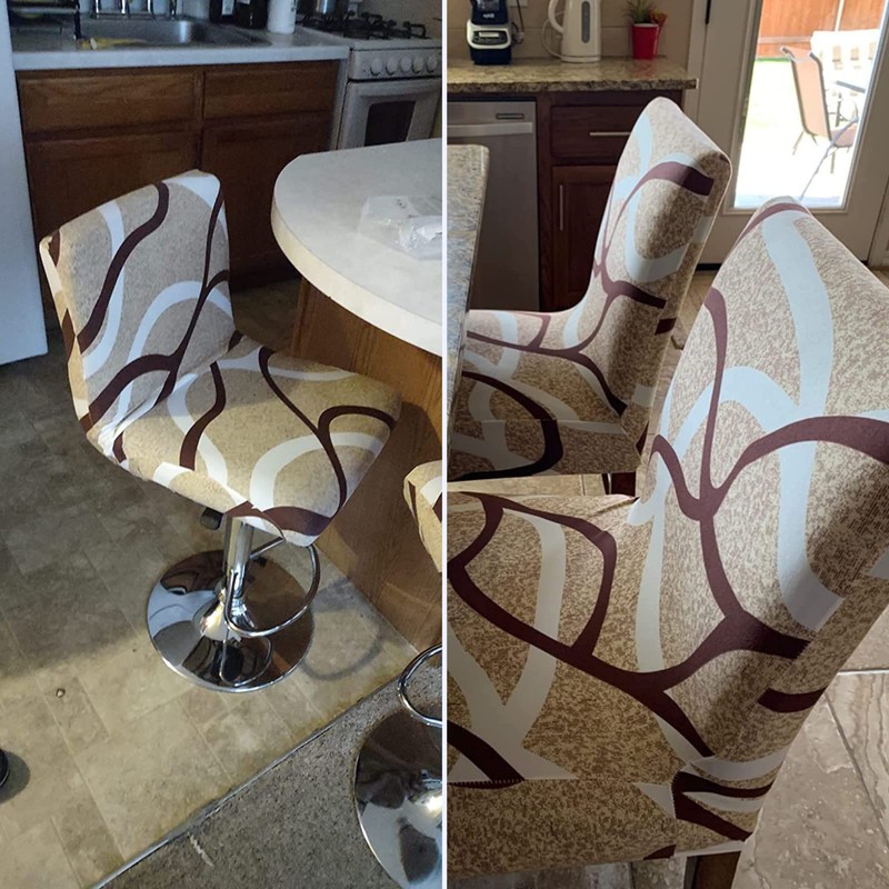 SearchI Bar Stool Covers Set of 4, Stretch Washable Barstool
