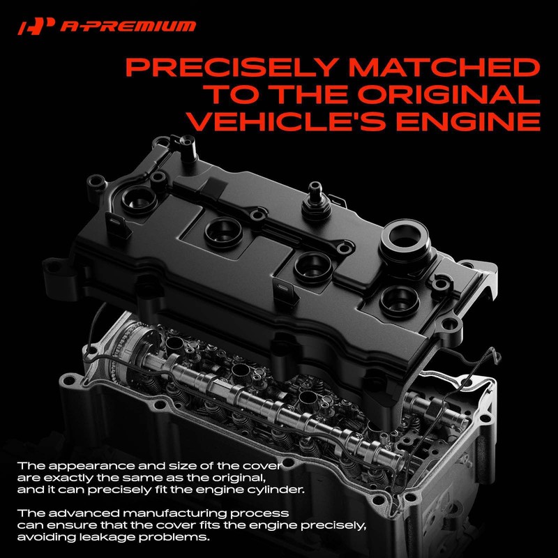 A-Premium Engine Valve Cover with Gasket, Spark Plug Seals &