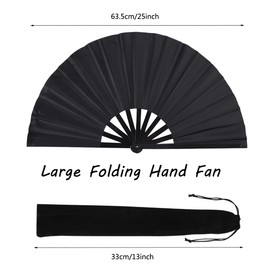 Tkocisa 8 Pack Large Folding Hand Fans for Line Dance, Popping Fan with Holder Sleeve, Large Rave Hand Fan for Boots On The Ground Dance, Concert, Party, Festival, Home Decorations(8 Colors)
