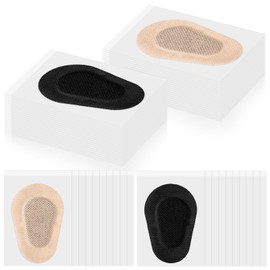 Panitay 40 Pcs Adhesive Eye Patches, Eye Patches for Adults Eye Pad Disposable Eyepatch Latex Free Adhesive Bandages (3 x 2 Inch,Nude, Black)