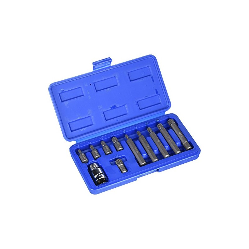 11-Piece Ratchet Bit Set Spline Multi-Tooth Bit Set Socket Spanner