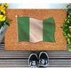 DecStic Flagpole with Nigeria Flag Coir Mat Rustic Festival Flags