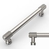 Amerdeco 10 Pack Brushed Satin Nickel Knurled Cabinet Pulls 5