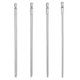 1/4 Hex Head Allen Wrench, Akozon 4-Piece Hex Screwdriver Bit Set 1/4 Inch Hex Shank S2 Steel Magnetic Metric Ball Head Hex Bits (200 mm)