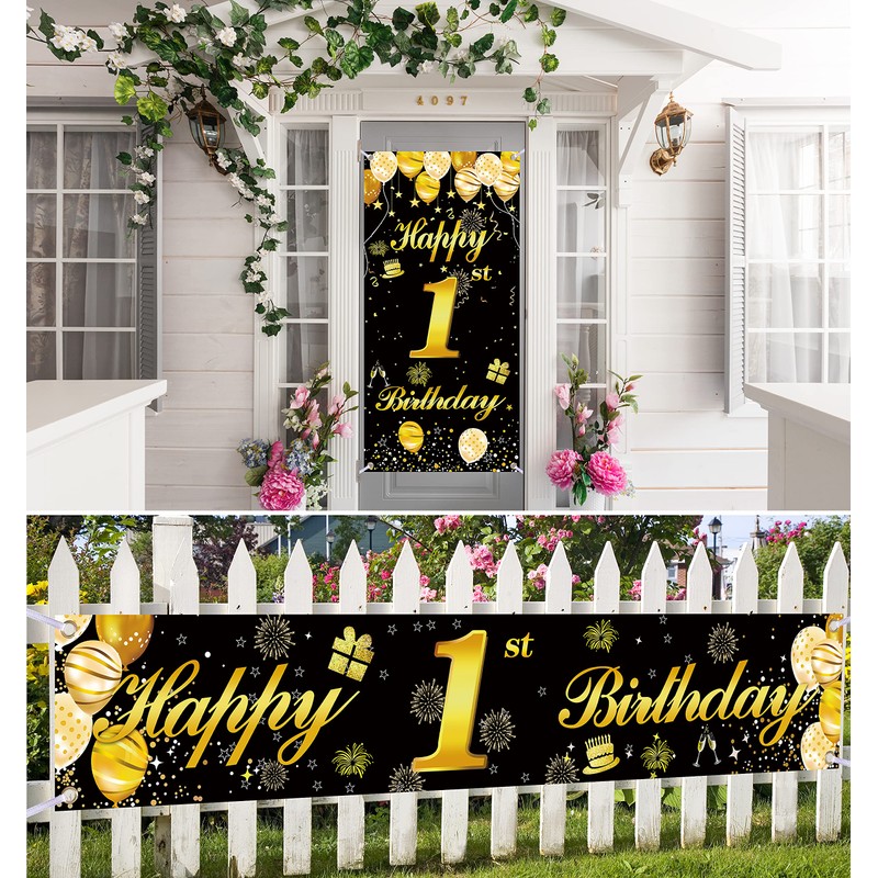 1st Happy Birthday Door Banner IMISI Birthday Decorations Birthday Backdrop