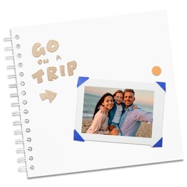 Remowith 7X7 Inch DIY Scrapbook Photo Album, Kraft Blank Paper Scrap Book 40 Pages Memory Book for Wedding Family, White