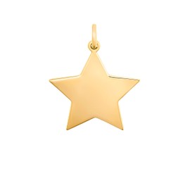 s.Oliver 2032932 Women's Pendant 925 Sterling Silver 2.6 cm Gold Star Comes in Jewellery Gift Box, Sterling Silver, No Gemstone