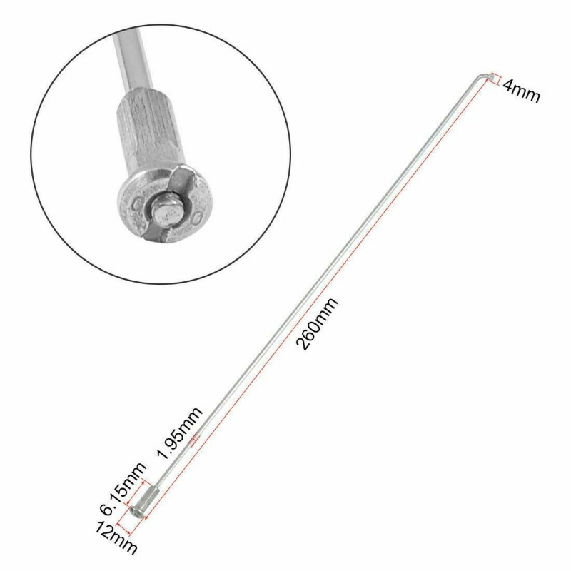 XAUTOHAUX 26cm Silver Tone Bike Mountain Road Bicycle Spokes 10