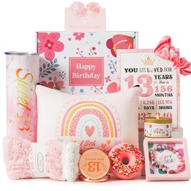13th Birthday Gifts for Girls,Best Gifts Basket Presents Ideas for Turning 13 Year Old Girls,Happy Sweet 13th Birthday Pamper Hamper Box Kit for Sister Daughter Granddaughter Niece Teenage Teen Her