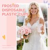 Yicentdp 100 Pack Frosted Plastic Cups Clear Disposable Cocktail Glasses