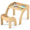 HONEY JOY Kids Table and Chair Set, Children Wooden Activity