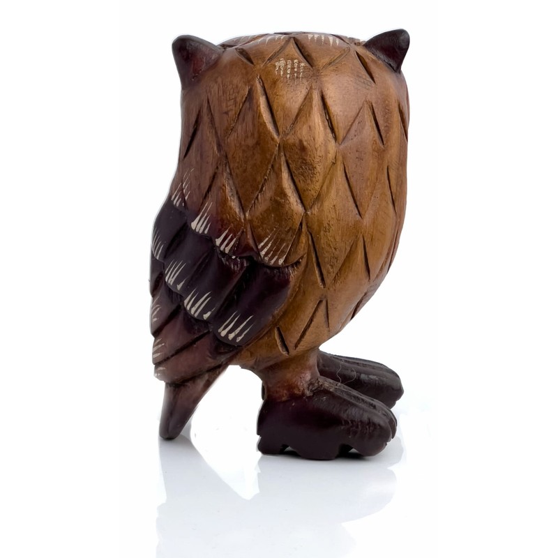 Funky Factory Beautifully Hand-Carved Wooden Owl Made from Sustainable Monkey
