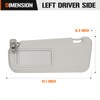 Sun Visor for 2010-2013 Mazda 3, Left Driver Side Gray