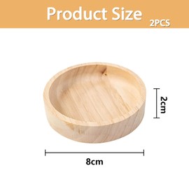 2 PCS Wooden Hamster Feeding Bowl Hamster Food Bowl Small Animal Food Dish Gerbil Food Bowls for Hamsters, Gerbil, Chinchilla, Sugar Glider, Squirrel, Hedgehog