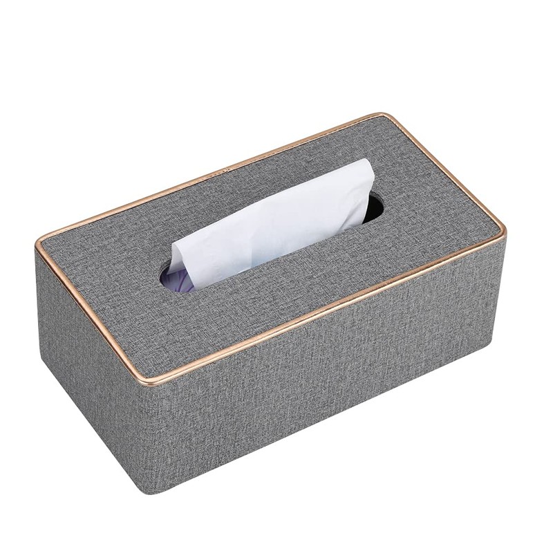 KINGFOM Tissue Box Cover PU Leather Rectangle Tissue Box Holder