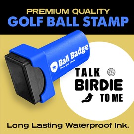 Ball Badge - Golf Ball Stamp (The Funny Series), Golf Ball Marker, Reusable Golf Ball Marking Tool to Identify Golf Balls (Talk Birdie to Me)