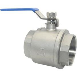 316 - Válvula de bola de puerto completo de acero inoxidable de 1/8 a 3 pulgadas con mango de vinilo azul, rosca hembra NPT x hembra, 1000 WOG (3 pulgadas)