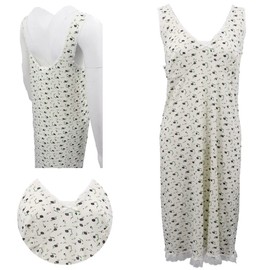 Zmart Australia Women 100% Cotton Sleeveless Nightie Night Lace Dress Gown Pyjamas Sleepwear PJs, Purple Flowers, 20