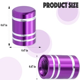 MEAJOO 5PCS Car Tire Valve Stem Caps, Aluminum Tire Valve Cap Set, Corrosion Resistant, with Rubber O-Ring, Universal for Cars, SUVs, Bike, Bicycles,Trucks and Motorcycles (Purple)