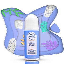 Desodorante Natural Con Piedra De Alumbre Y Bicarbonato de Sodio, Fórmula Libre De Parabenos, Sin Clorhidrato De Aluminio, Roll On 90 Ml