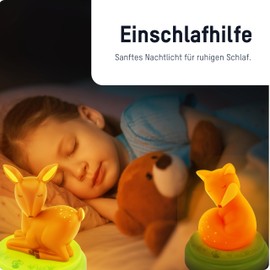 ANSMANN Nachtlicht Fuchs & Reh Set - Süße Einschlafhilfe mit Touchsensor - LED Nachtlicht für Baby & Kind ideal als Nachtlampe Schlummerlicht Kinderlampe Nachttischlampe Schlaflicht im Kinderzimmer