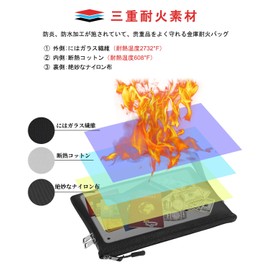 Fireproof Safe, Fireproof Bag, For Home Use, Document Case, Fireproof, Explosion-proof, Waterproof, Disaster Prevention, Heat Resistant, File Key Box, Passport Case, Storage Box (Small black)