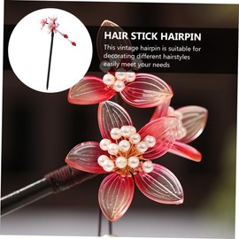 BIUDECO 2pcs Vintage Hair Stick for Girls Simple Elegant Hair Bun Holder Crystal Flower Hairpin Chopsticks Retro Hair Accessories for Wedding Party Prom