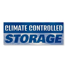 Climate Controlled Storage 12" x 4.5" Decal | Advertise Your Business | All Weather Can Apply to Any Surface | Storage Units Rent | Made in The USA