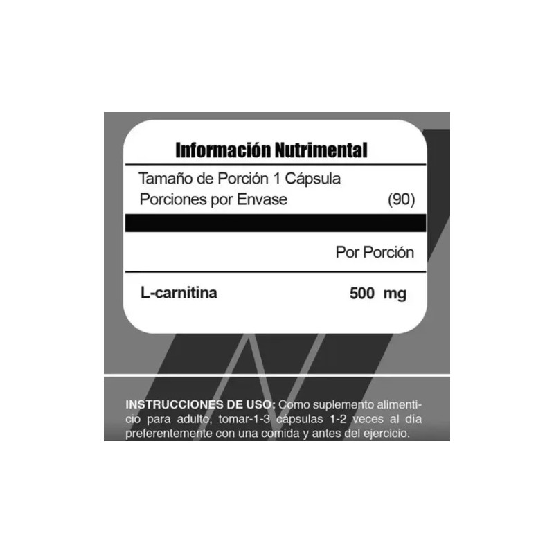 Meta Nutrition Carnitina 90 Caps Sin Sabor