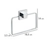 Wenko" Quadro Towel Ring with Vacuum-Loc, Stainless-Steel Silver, 18.5 x