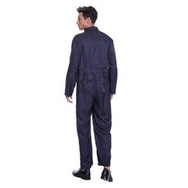 MKHFUW Adult Navy Blue Jumpsuit Coveralls with Mask And Classic Knife (Small)