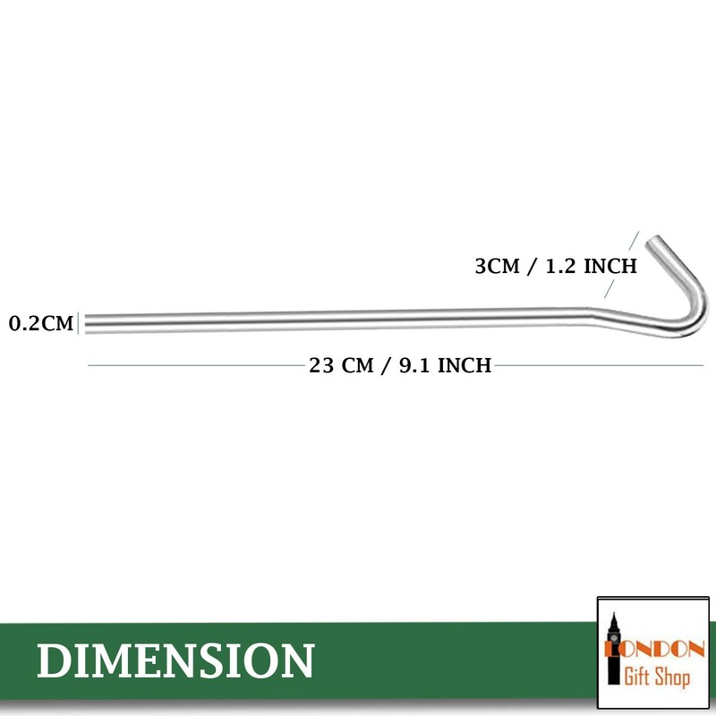 10 x Heavy Duty Metal Ground Pegs | 23CM x
