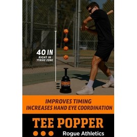 T.H.E. Baseball Training Tee Popper - Pops Up Balls to The Perfect Height - with Balls