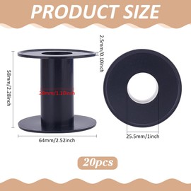 PH PandaHall 20pcs Plastic Spools Black Empty Spools Wire Bobbin Empty Thread Spools Weaving Spools 5.8cm Sewing Thread Spool Wires Weaving Bobbin for Embroidery Thread Cord Crafts Sewing