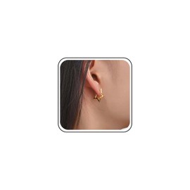 Inateannal Vintage Star Hoop Ohrringe Gold Star Hoop Huggie Ohrringe Kleine Star Hoop Drop Ohrringe Minimalistischen Geometrischen Stern Ohrringe Schmuck Für Frauen