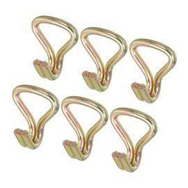 QUARKZMAN Ratchet Double J Hook, Load Capacity 2204 lbs, Zinc Colour for 1.1" Lashing Straps, Car, Truck, Trailer, Pack of 6